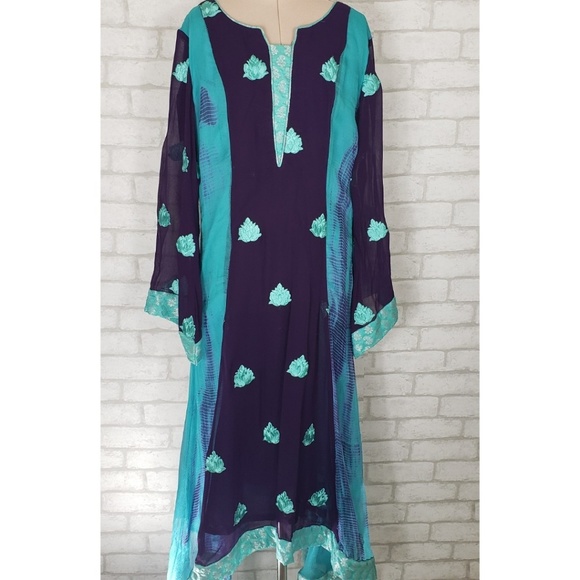 Dresses & Skirts - Handmade Hand Dyed Embroidered Kurta Dress S/M